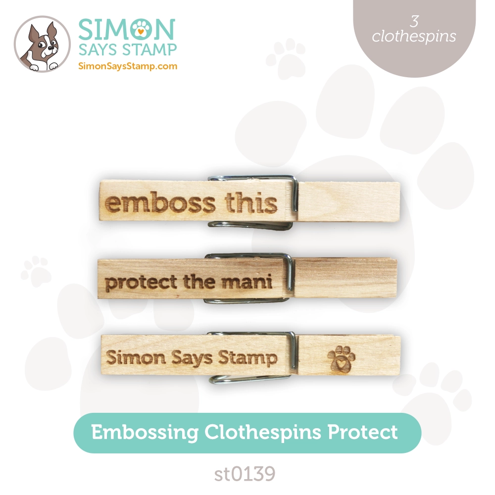 Simon Says Stamp Embossing Clothespins Protect st0139 Dear Friend