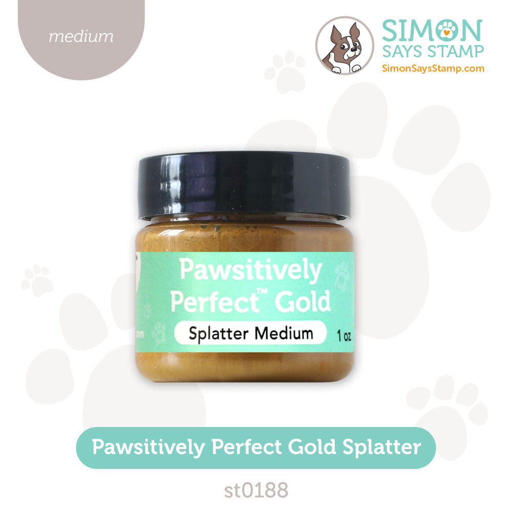 Simon Says Stamp Pawsitively Perfect Splatter Medium Gold st0188