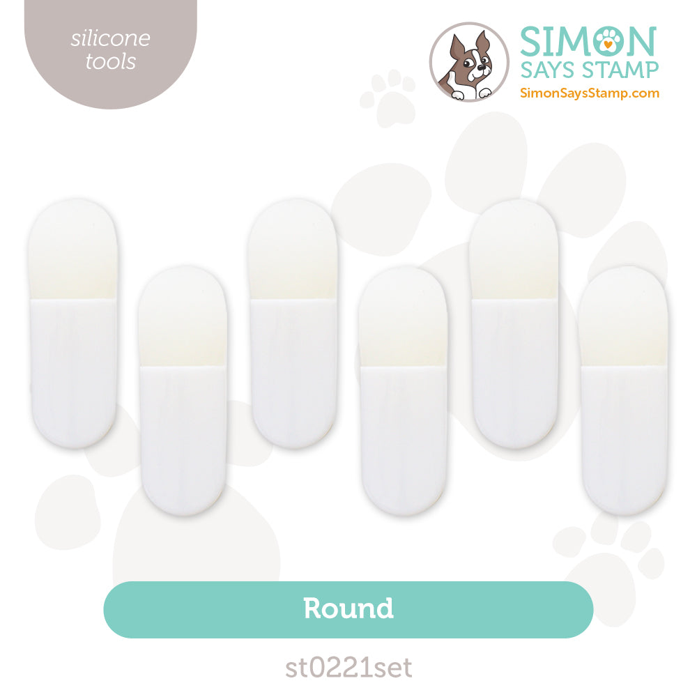Simon Says Stamp Mini Silicone Applicator Tools Bundle of 6 Round st0221set