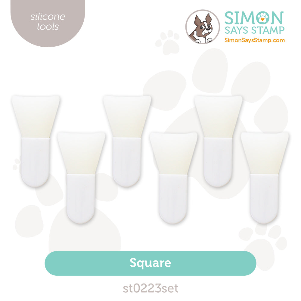 Simon Says Stamp Mini Silicone Applicator Tools Bundle of 6 Square st0223set