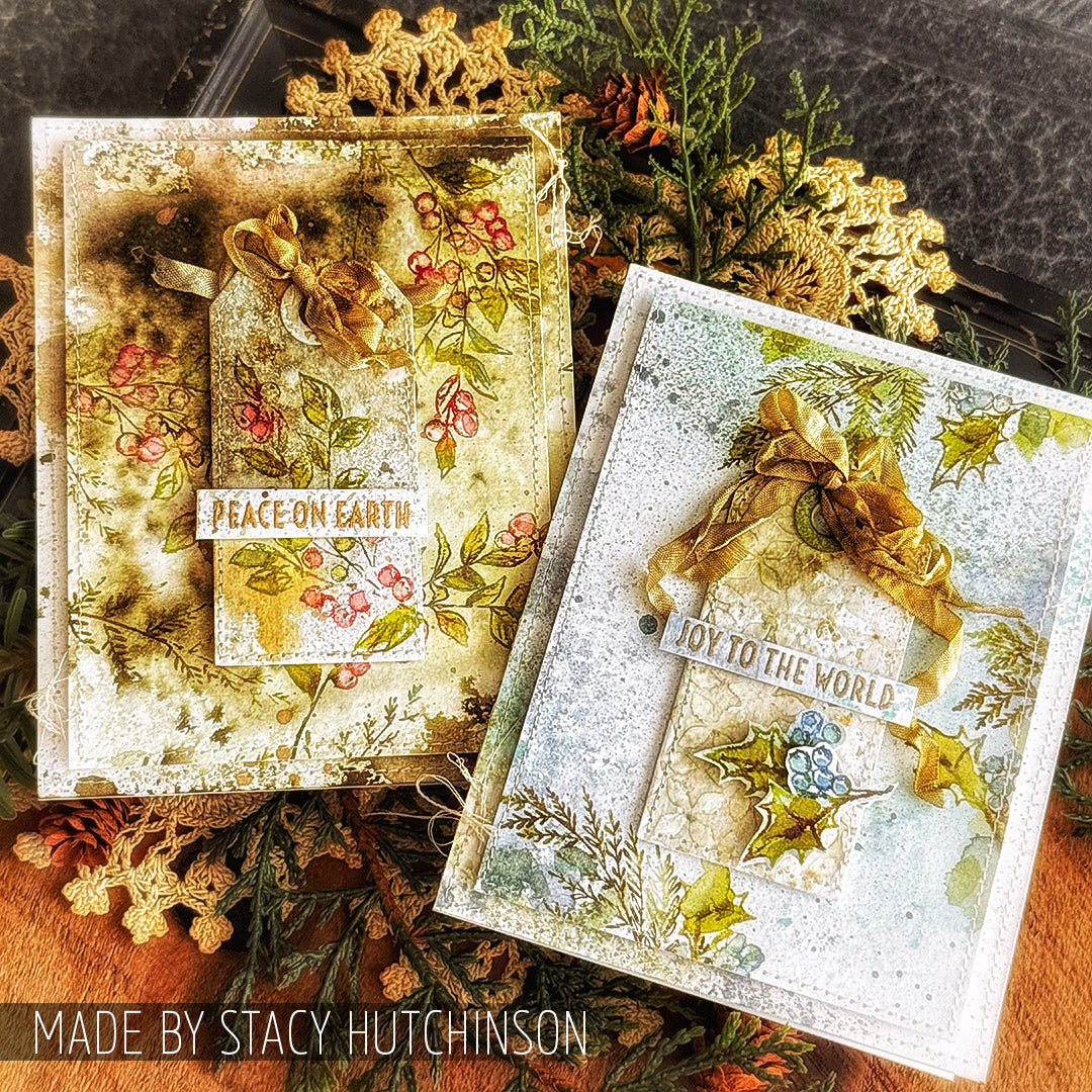 Tim Holtz Clear Stamps and Stencil Sketch Greenery, Plaid and Nordic thmm132