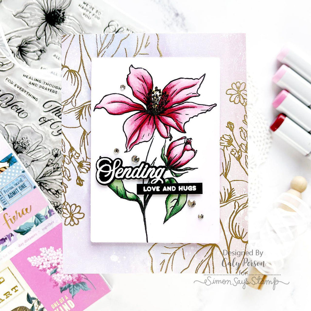 Simon Says Clear Stamps Wild And Free Flowers 2026ssc Be Bold Love and Hugs Card | color-code:ALT01