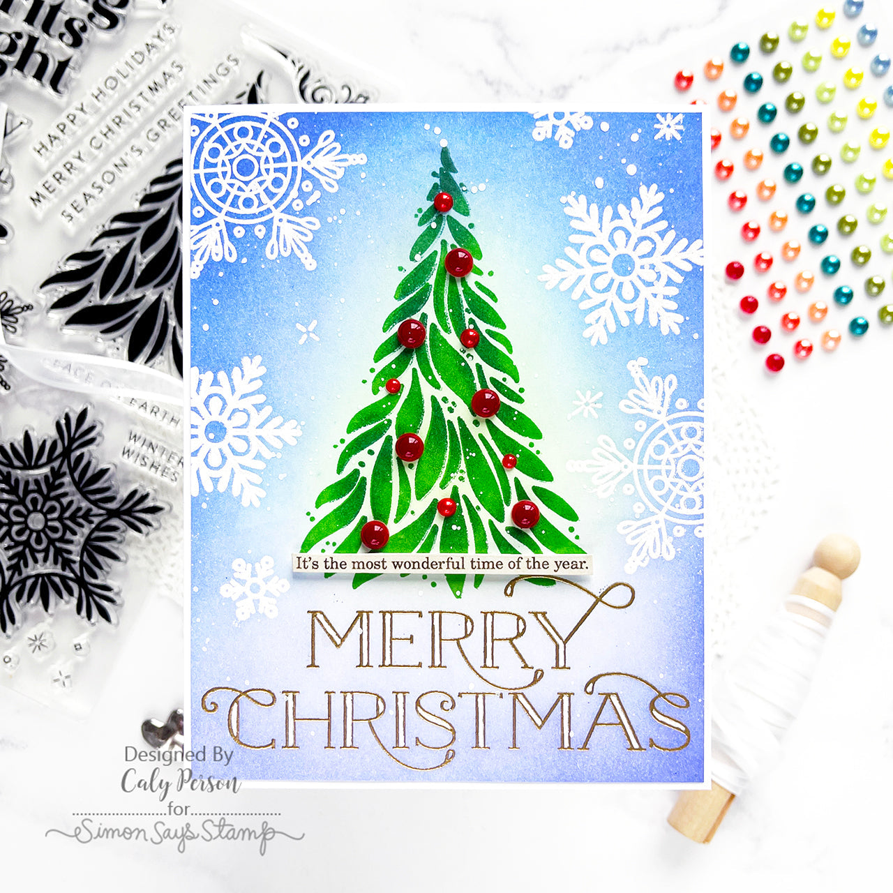 Simon Says Clear Stamps Making Spirits Bright 2004ssc Christmas Card | color-code:ALT04