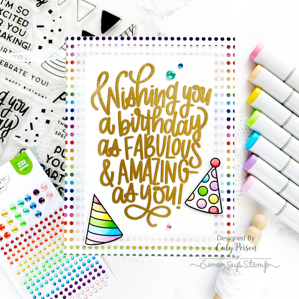 Simon Says Clear Stamps Put Your Party Hats On sss202733c Birthday Card | color-code:ALT06