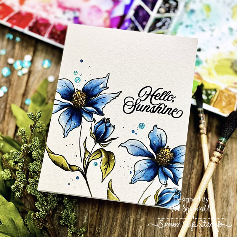 Simon Says Clear Stamps Wild And Free Flowers 2026ssc Be Bold Hello Card | color-code:ALT02