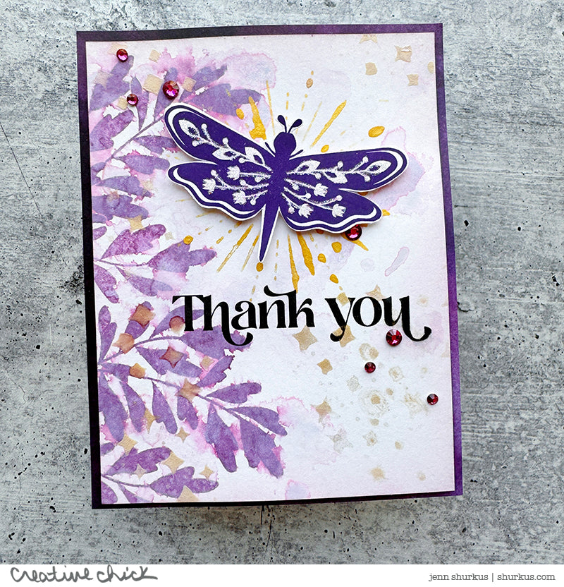 Simon Says Clear Stamps Celestial Wishes 2046ssc Celebrate Thank You Card | color-code:ALT13