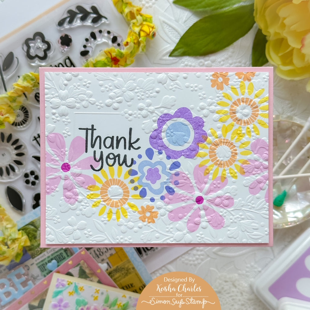 Simon Says Clear Stamps Flower Happy sss202634c Thank You Card | color-code:ALT10