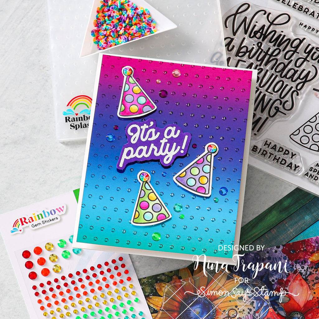 Simon Says Clear Stamps Put Your Party Hats On sss202733c Birthday Card
