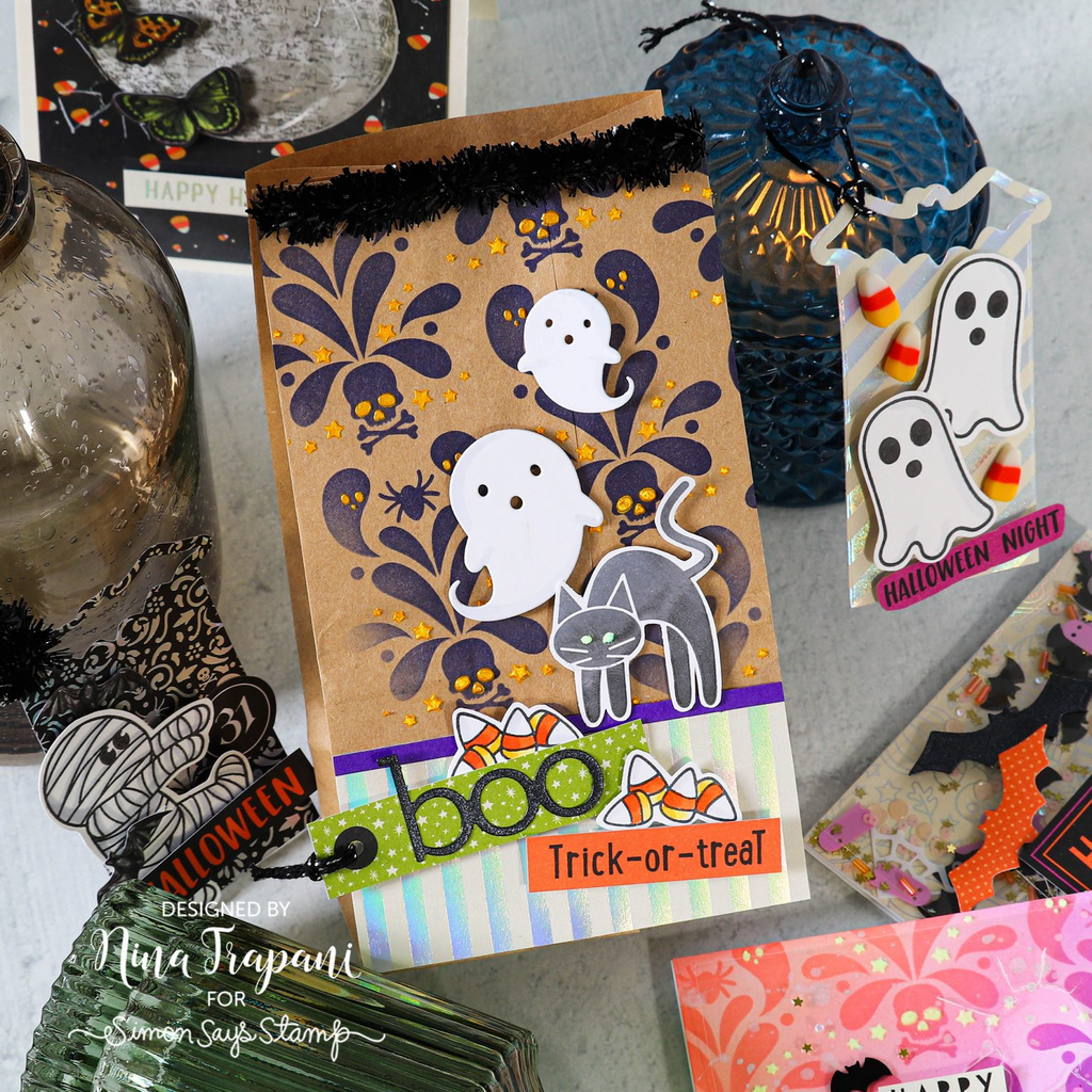 Simon Says Clear Stamps Just Batty sss202778c Halloween Treat Bag | color-code:ALT03