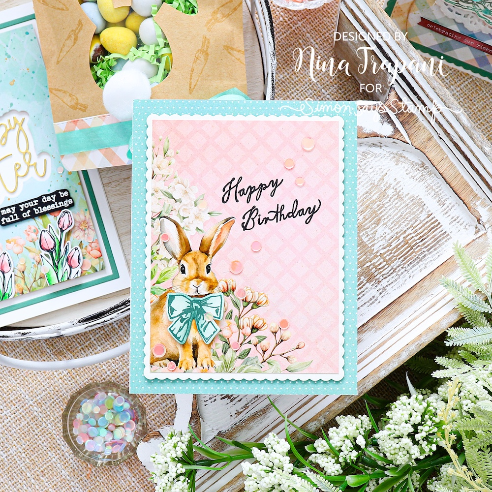Simon Says Clear Stamps Vintage Bunnies 2379ssc Birthday Card | color-code:ALT09