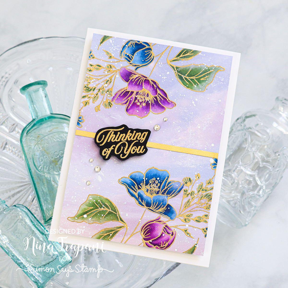 Simon Says Clear Stamps Wild And Free Flowers 2026ssc Be Bold Thinking of You Card 