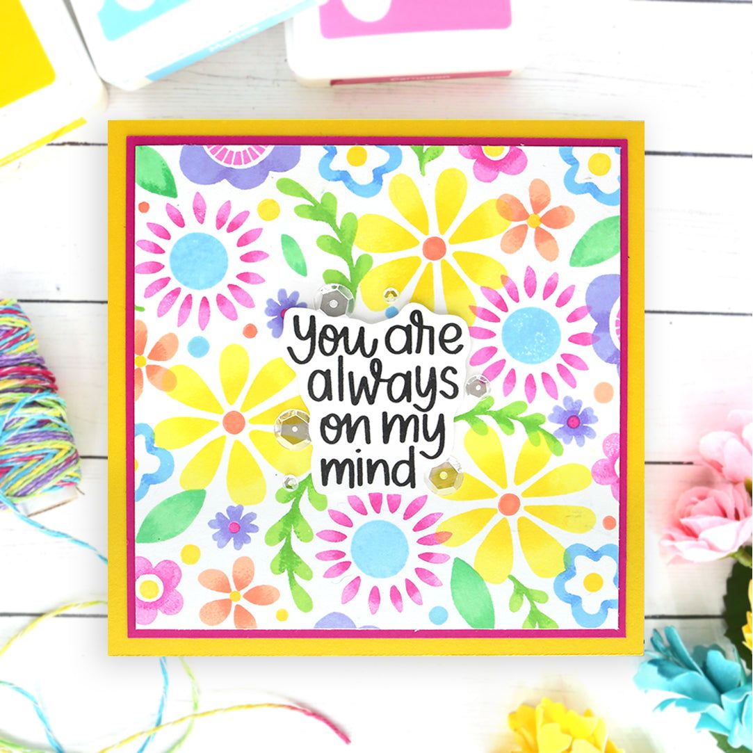 Simon Says Clear Stamps Flower Happy sss202634c Thinking of You Card | color-code:ALT01