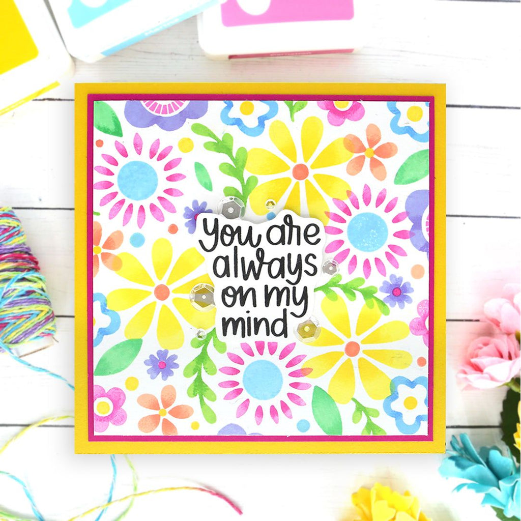 Simon Says Clear Stamps Flower Happy sss202634c Thinking of You Card | color-code:ALT01