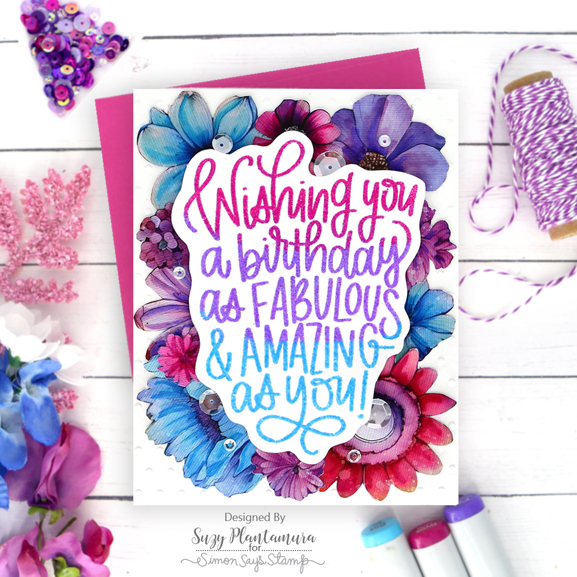 Simon Says Clear Stamps Put Your Party Hats On sss202733c Birthday Card | color-code:ALT04