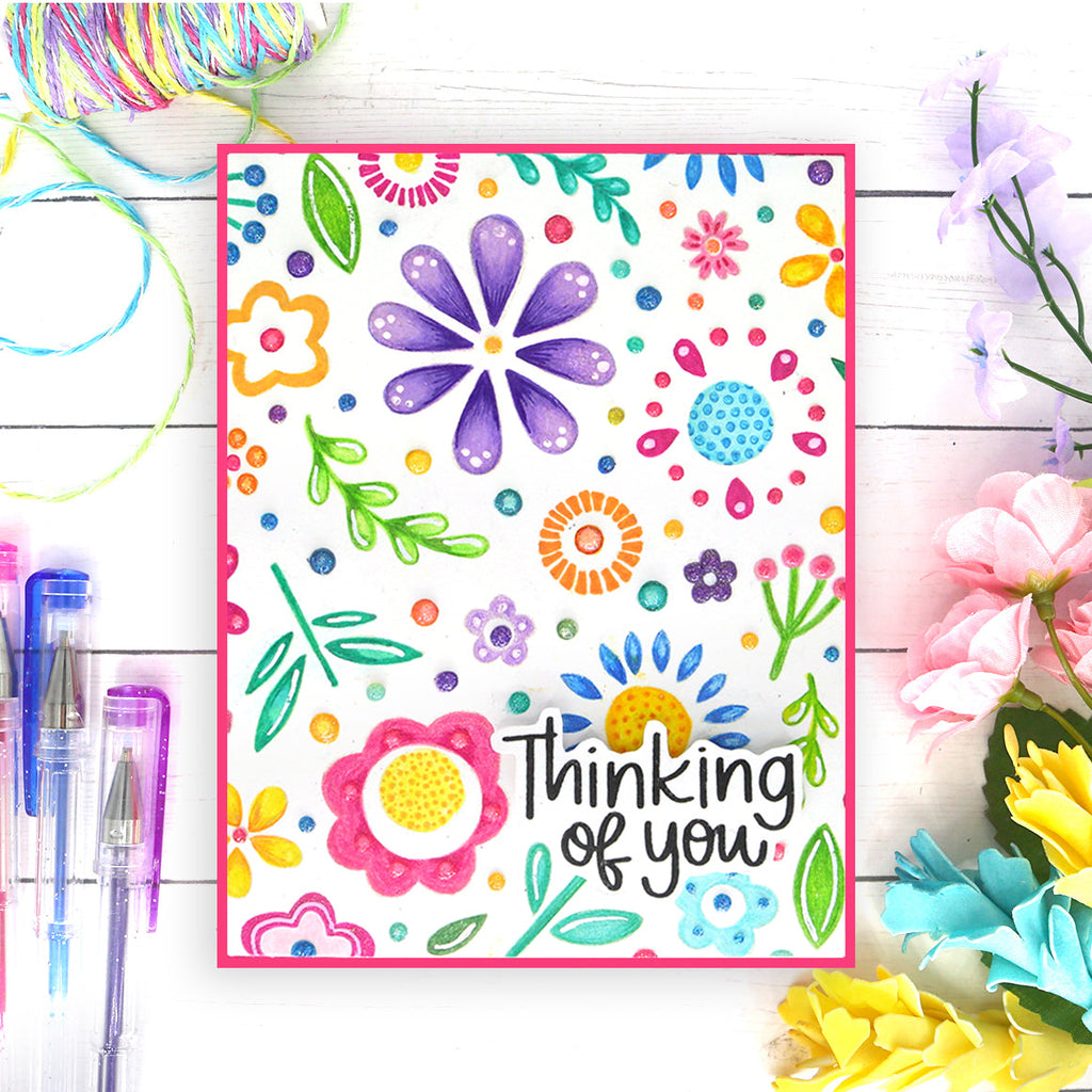 Simon Says Clear Stamps Flower Happy sss202634c Thinking of You card | color-code:ALT04