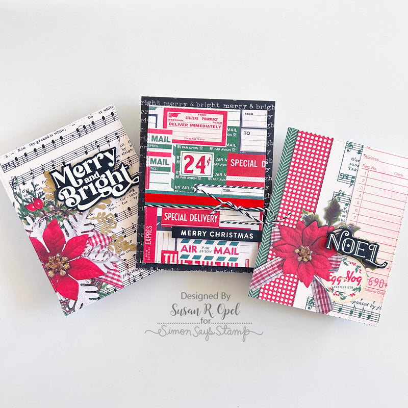 Simon Says Clear Stamps Making Spirits Bright 2004ssc Christmas Cards