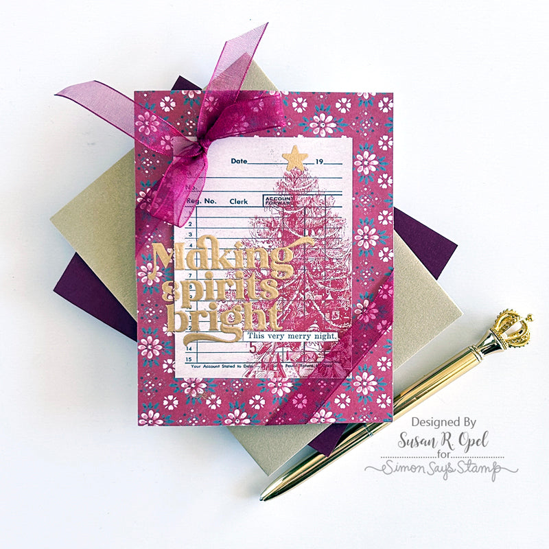 Simon Says Clear Stamps Making Spirits Bright 2004ssc Christmas Card