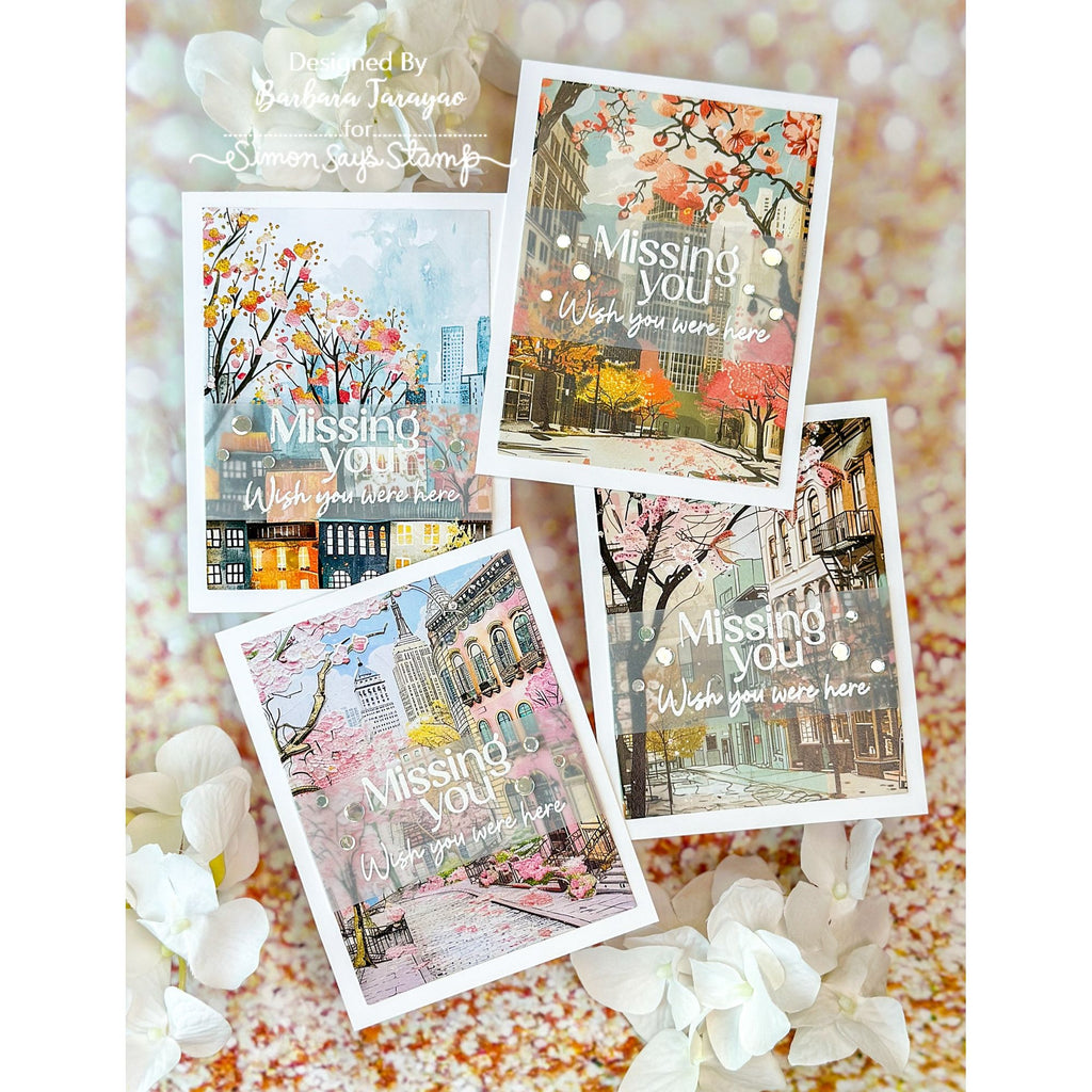 Simon Says Stamps and Dies Through the Window set1012tw Miss You Cards