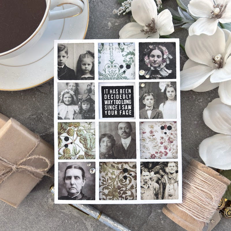 CZ Design Clear Stamps A2 Grid Basics cz399c Miss You Card | color-code:ALT05