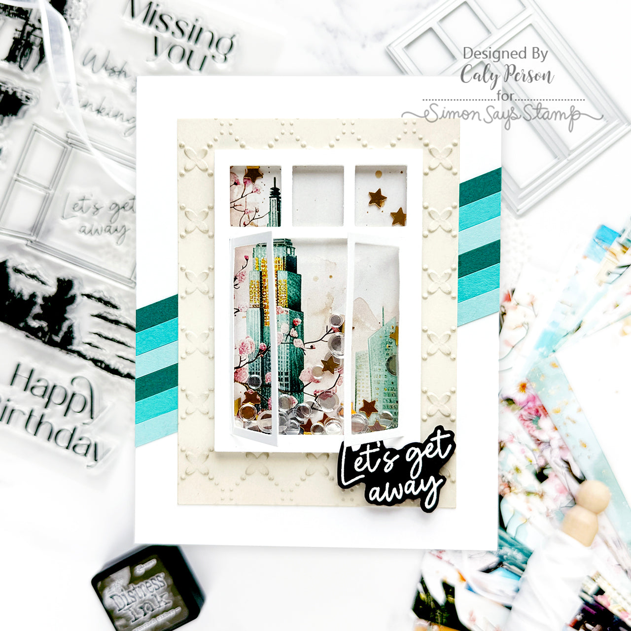 Simon Says Stamps and Dies Through the Window set1012tw Let's Get Away Card | color-code:ALT03