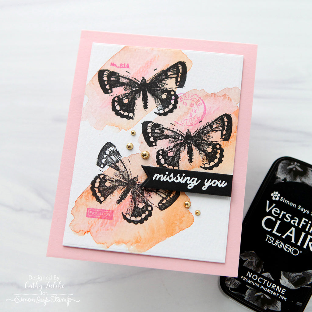 Simon Says Clear Stamps Distressed Vintage Love Notes 2195ssc  Miss You Card | color-code:ALT05