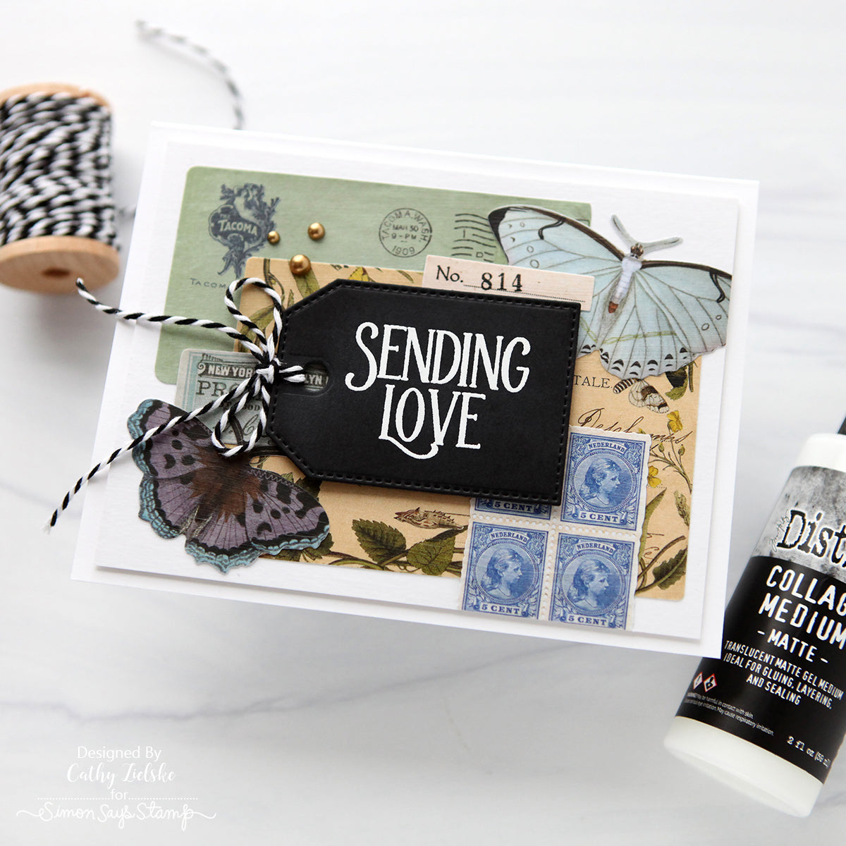Simon Says Clear Stamps Distressed Vintage Love Notes 2195ssc Love Card | color-code:ALT06