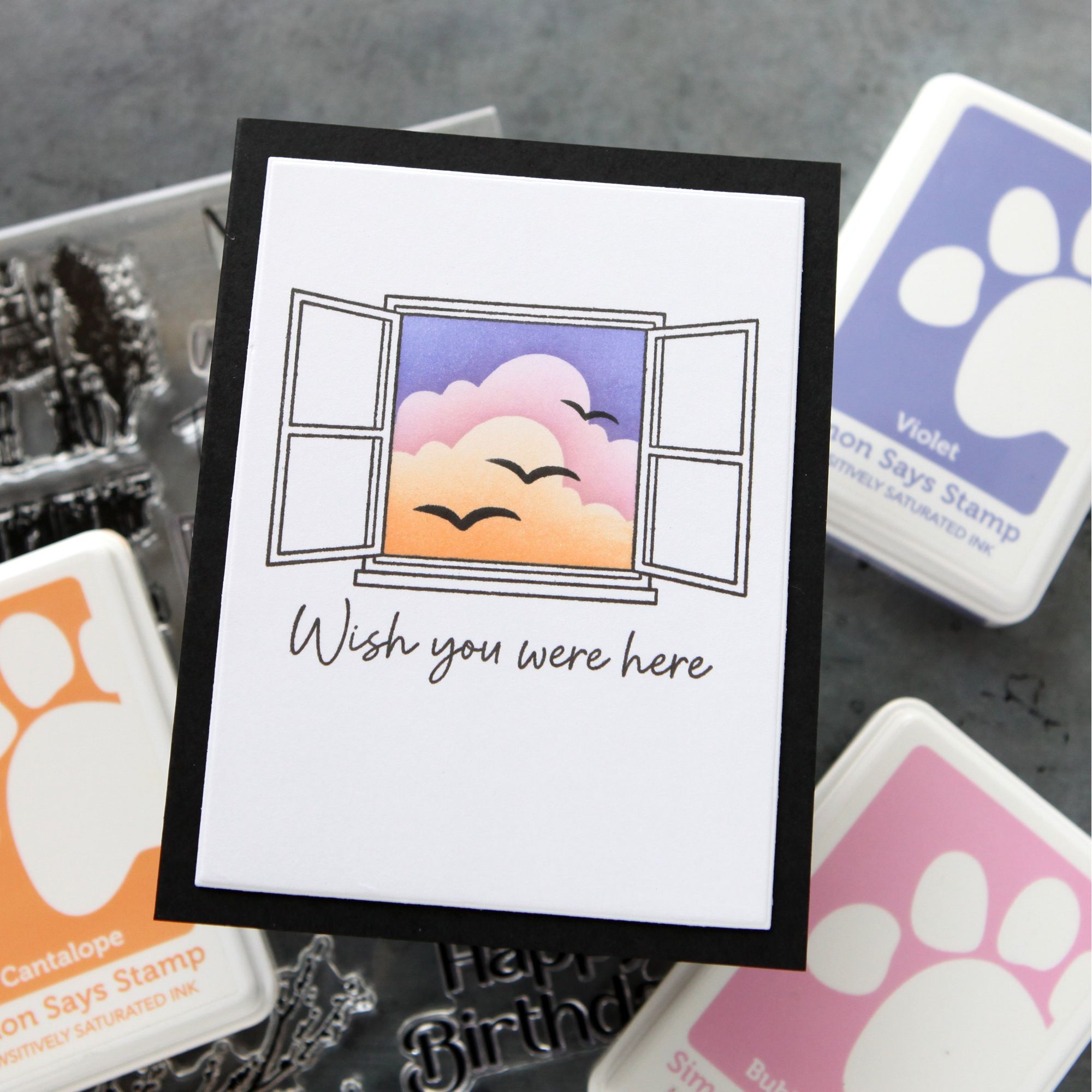 Simon Says Stamps and Dies Through the Window set1012tw Miss You Card | color-code:ALT01