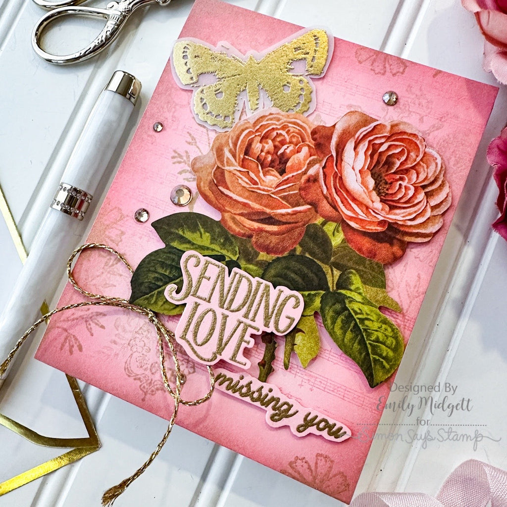 Simon Says Stamps and Dies Distressed Vintage Love Notes set296vl Love Card | color-code:ALT03