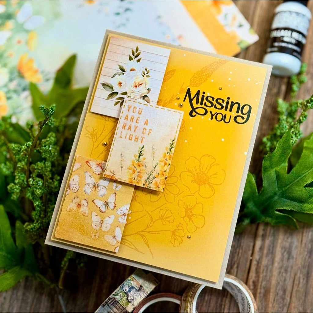 Simon Says Clear Stamps Butterfly Blossoms 2215ssc Miss You Card | color-code:ALT09