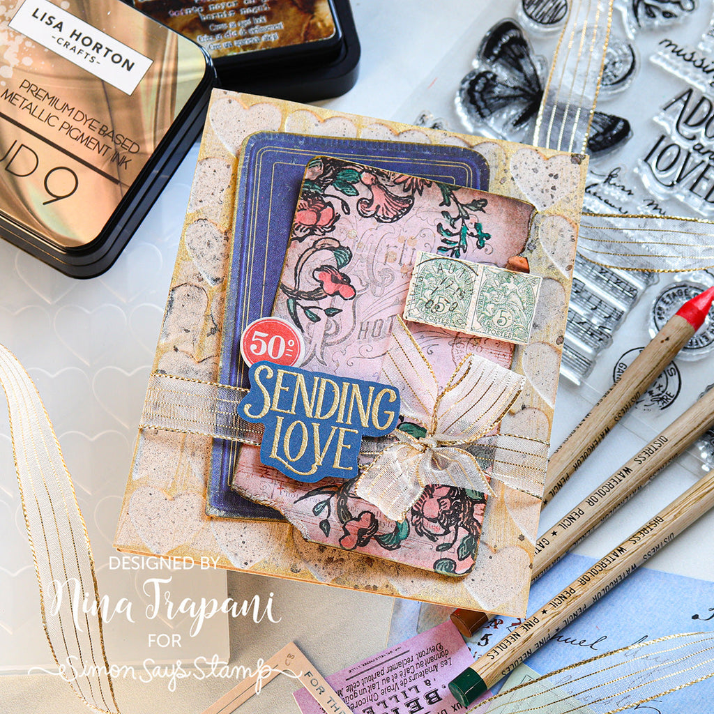 Simon Says Clear Stamps Distressed Vintage Love Notes 2195ssc Love Card | color-code:ALT14