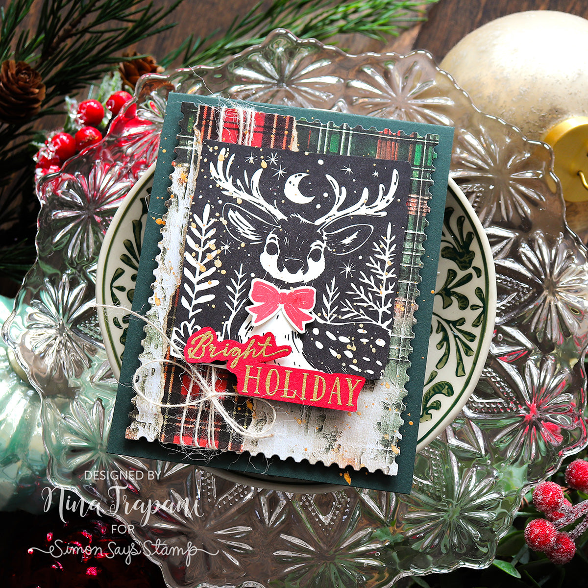 Simon Says Stamps and Dies Bright Christmas set1120bc Christmas Card
