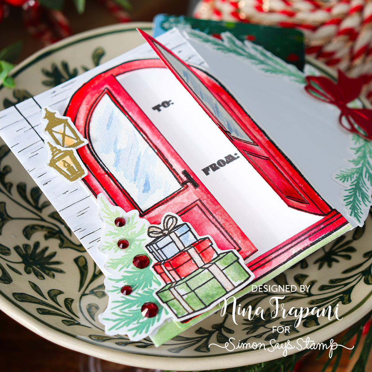 Simon Says Clear Stamps Wrapped with Love 2351ssc Christmas Gift Card Holder