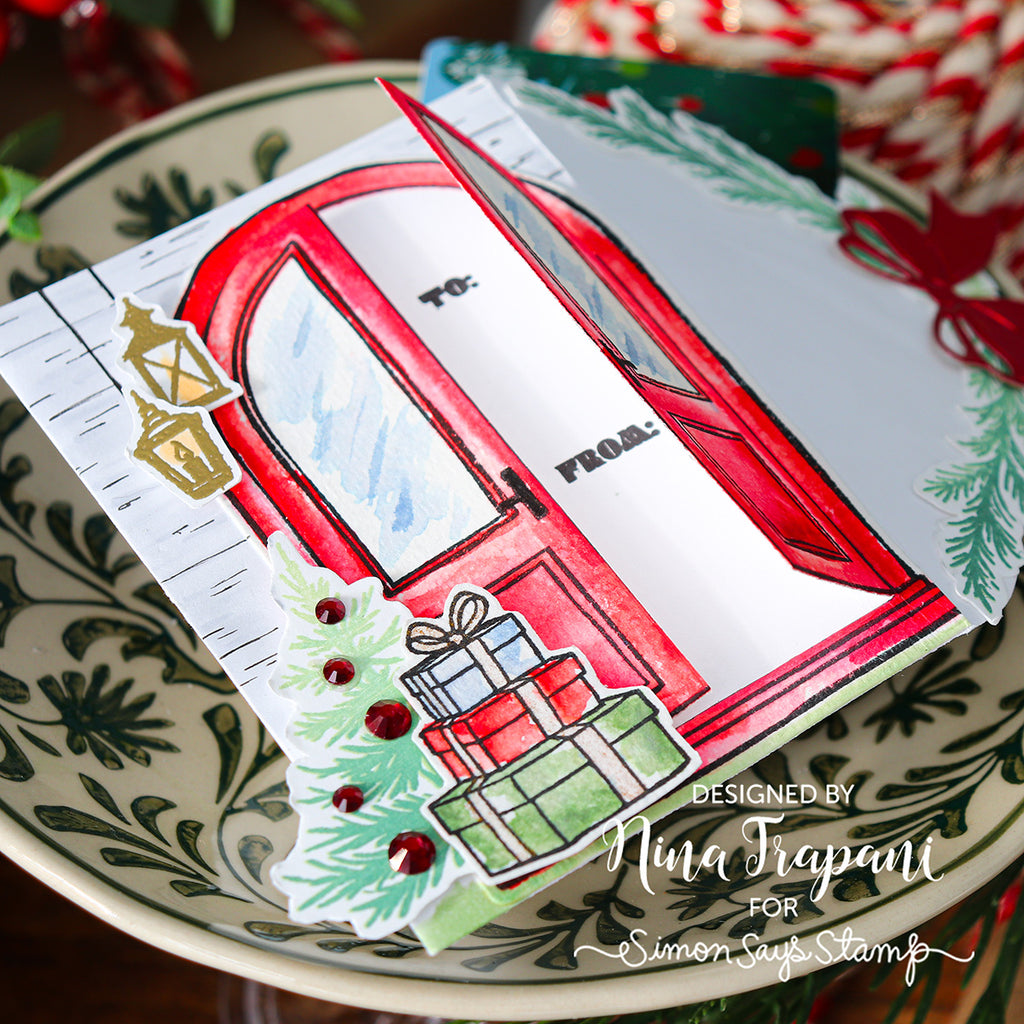 Simon Says Clear Stamps Wrapped with Love 2351ssc Christmas Gift Card Holder