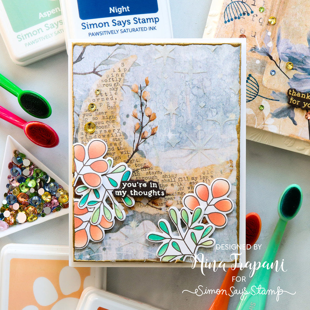 Simon Says Clear Stamps Two Step Simple Leaves 2076ssc Thinking of You Card | color-code:ALT06