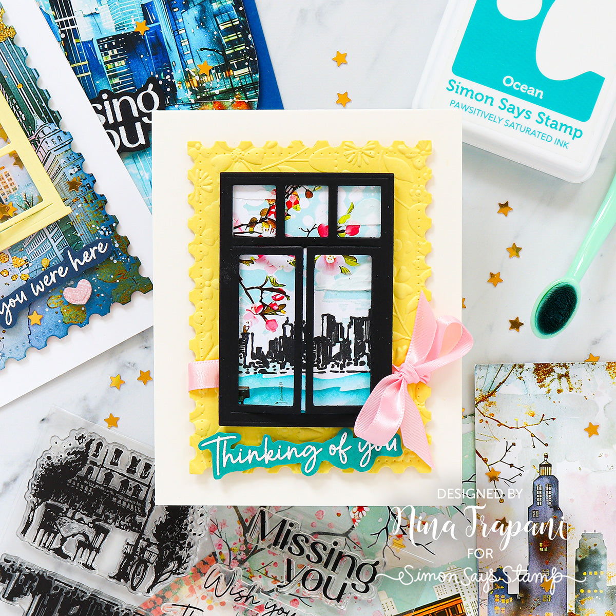 Simon Says Clear Stamps Through the Window 2271ssc Thinking of You Card | color-code:ALT01