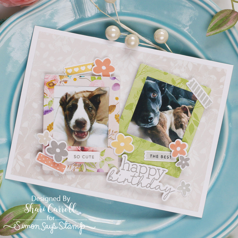 CZ Design Clear Stamps Modern Scrapbook cz288c Moments in Time Birthday Card | color-code:ALT03