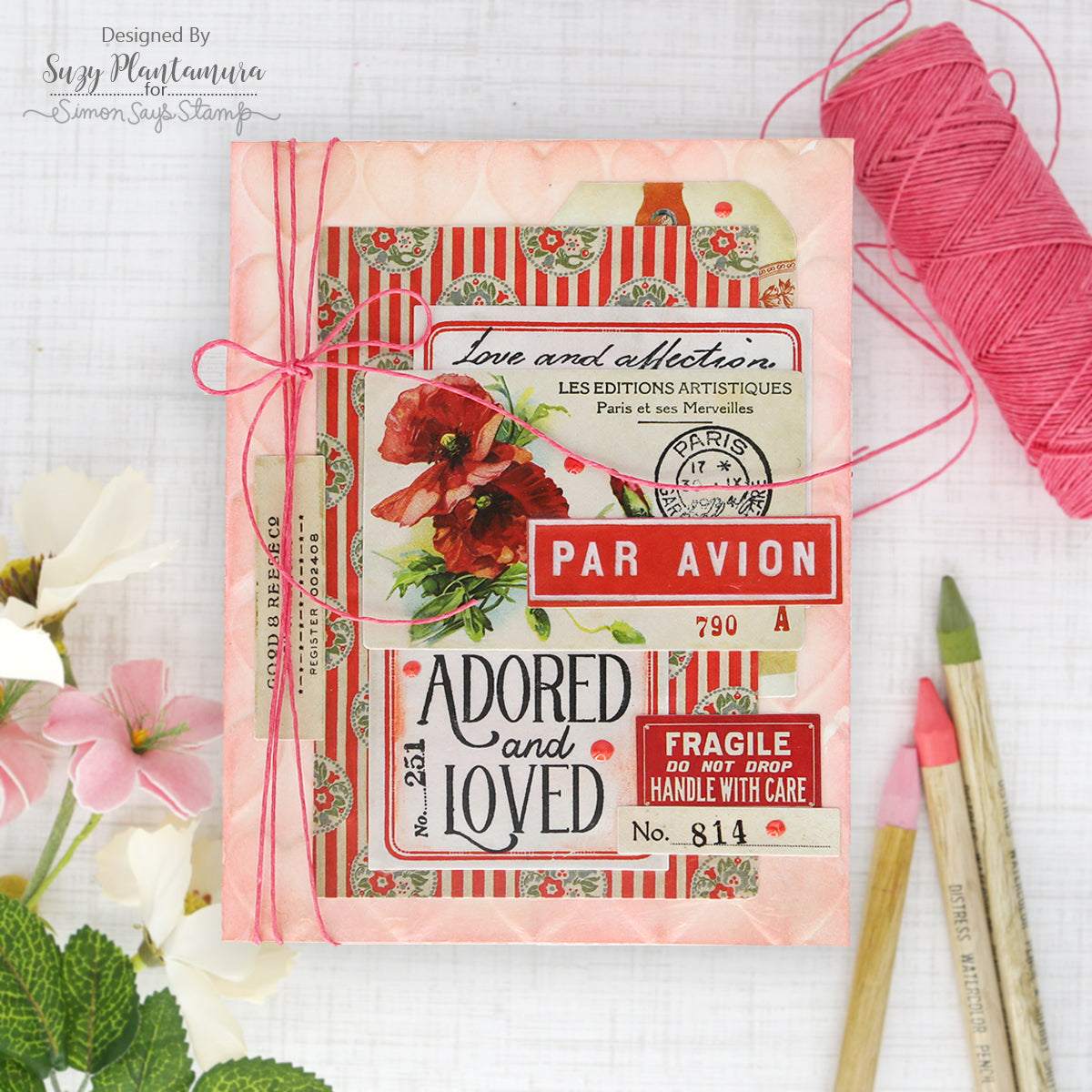 Simon Says Clear Stamps Distressed Vintage Love Notes 2195ssc Love Card | color-code:ALT03