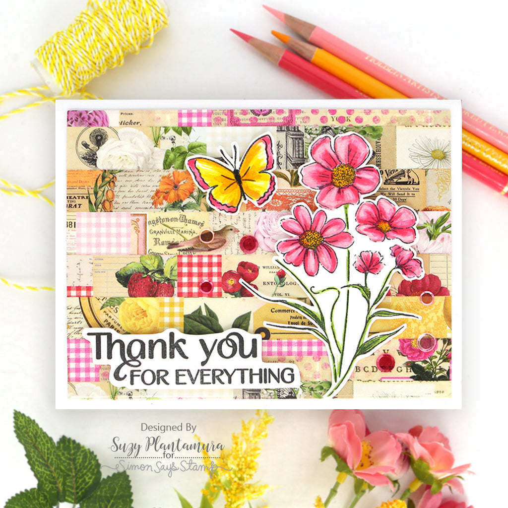 Simon Says Clear Stamps Butterfly Blossoms 2215ssc Thank You Card | color-code:ALT04