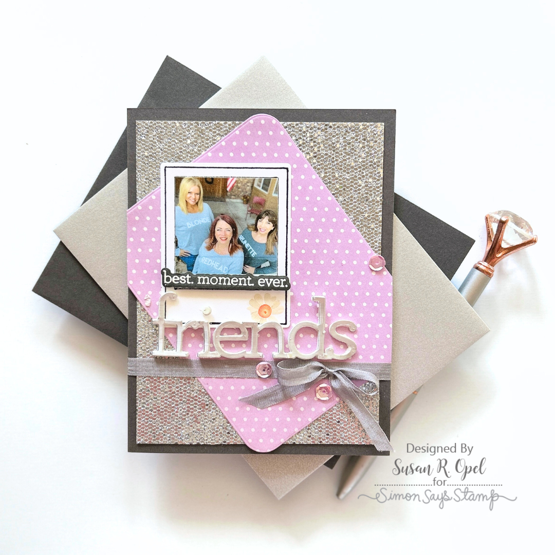 CZ Design Clear Stamps Modern Scrapbook cz288c Moments in Time Friend Card