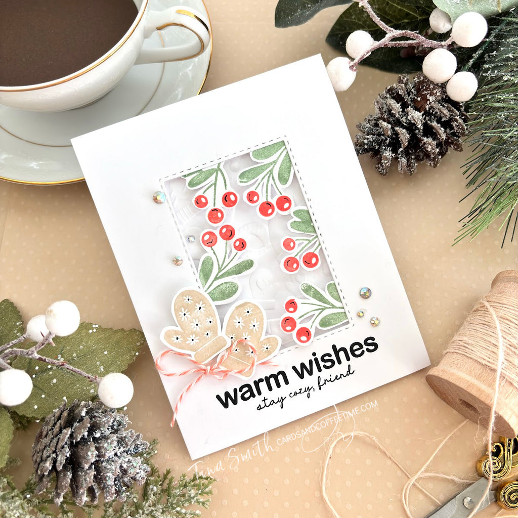 CZ Design Clear Stamps Warmest Wishes cz287c Winter Card | color-code:ALT05