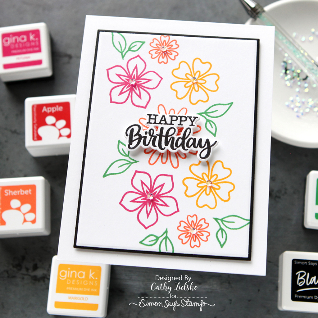 Gina K Designs for Simon Says Stamp Bold Blooms Wafer Dies 1354sdc Birthday Card | color-code:ALT07