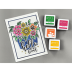 Gina K Designs for Simon Says Stamp Set of 2 Stencils Bold Blooms 1089stc Friend Card | color-code:ALT04