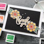 Gina K Designs for Simon Says Stamp Set of 2 Stencils Bold Blooms 1089stc Thank You Card | color-code:ALT06