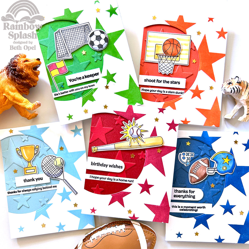 Rainbow Splash Clear Stamps Bold Stars rs111c Sporty Cards