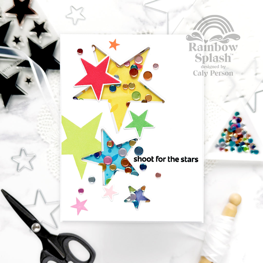 Rainbow Splash Clear Stamps Bold Stars rs111c Encouragement Card | color-code:ALT01