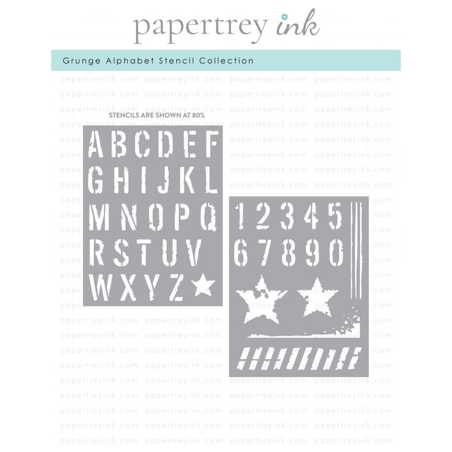 Papertrey Ink Grunge Alphabet Stencils 0047*