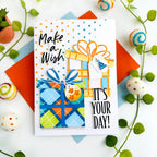 Papertrey Ink Beautiful Bows Stencils-0061 make a wish