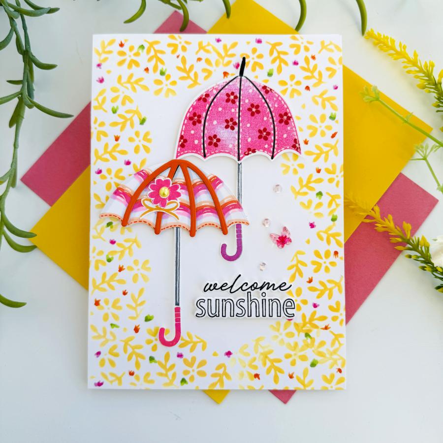 Papertrey Ink Weather it Together Stencils- 0063 welcome sunshine