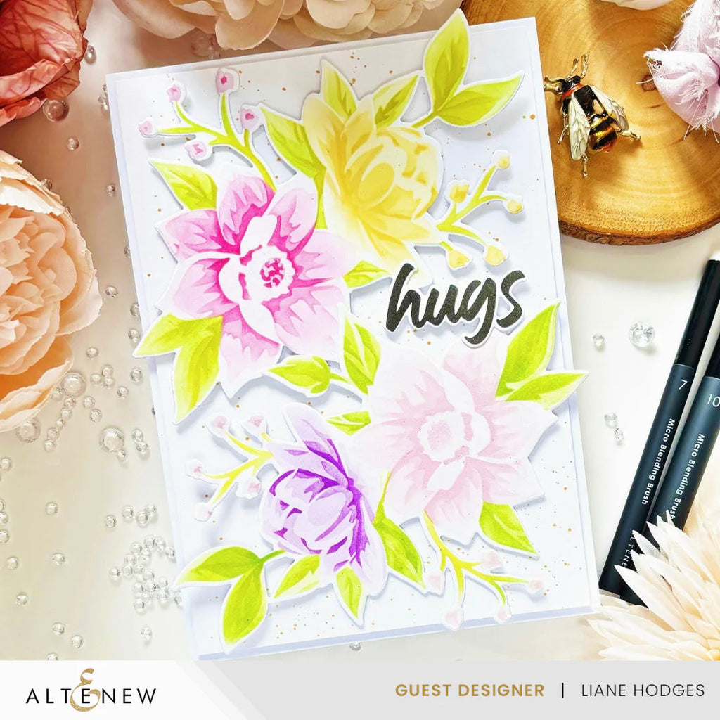 Altenew Stencil Art Charming Delight Add-on Dies alt10107 pastel flowers