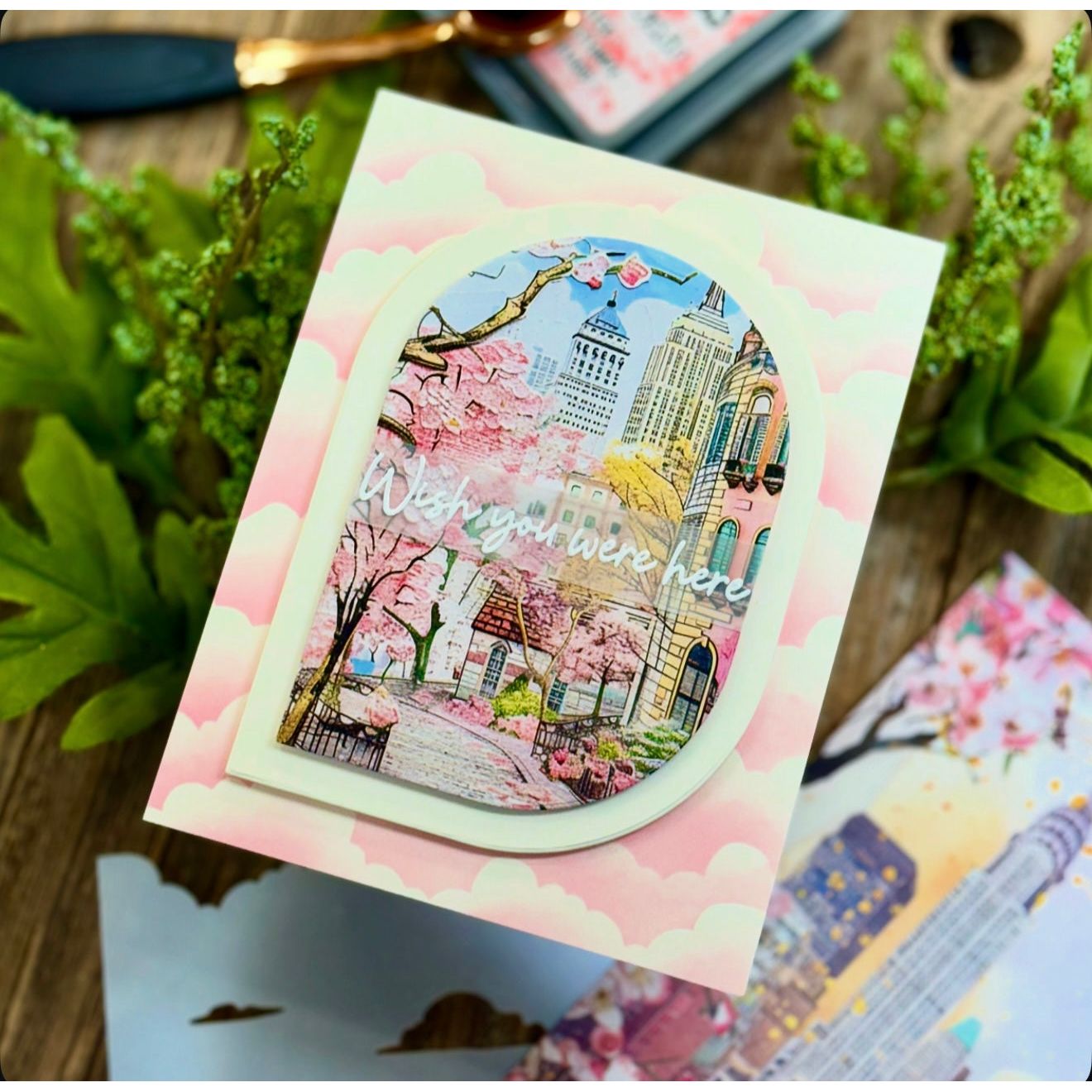 Simon Says Stamp Stencil Landscapes 1096st Wish You Were Here Card